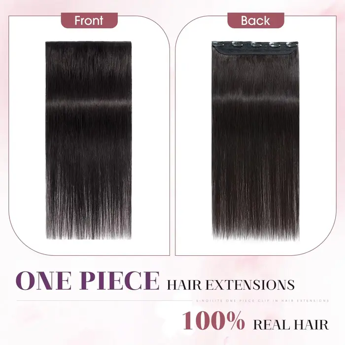 Clip dans les Extensions de cheveux humains 1 pièce 5 Clips 3/4 pince pleine tête sur Extension