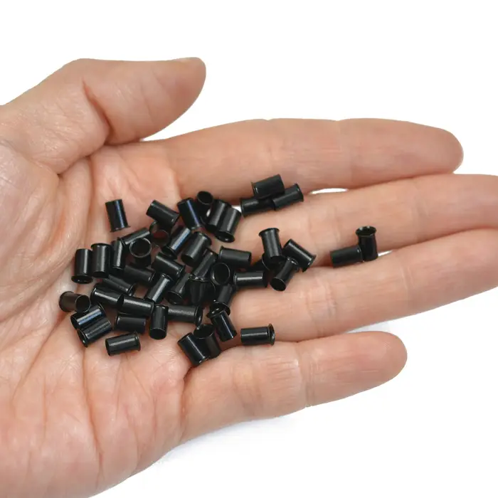 1000 pièces 3.4mm Extensions de cheveux anneaux Euro Lock évasé Tube de cuivre