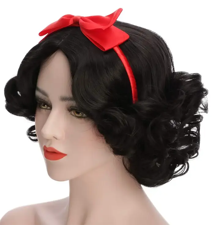 Perruque de princesse blanche-neige pour filles et femmes adultes
