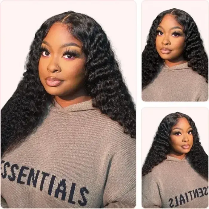 ISEE Hair 7x5 Wear And Go perruques vague profonde perruque de cheveux humains bouclés dentelle avan