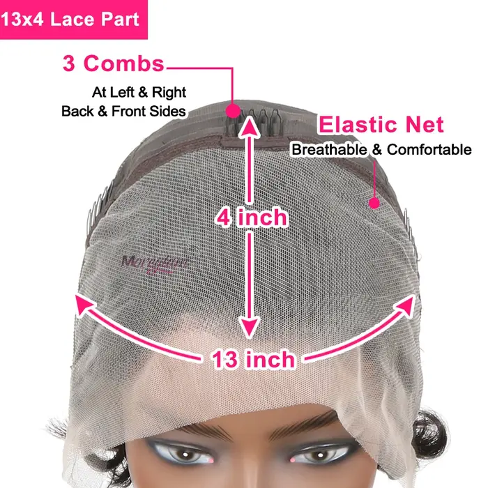 Perruques courtes Pixie Cut 13x4 avec dentelle transparente pour femmes