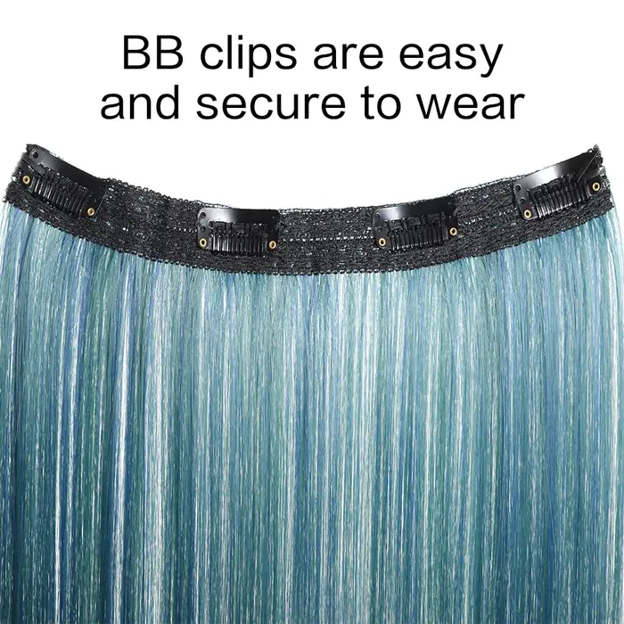 LUPU pince synthétique dans les Extensions de cheveux raides postiche colorée rose violet blond pour les femmes vacances utilisation de fête de noël