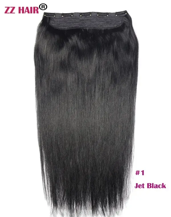 ZZHAIR Extensions de cheveux humains brésiliens 100% Remy, 16 "-26", 1 pièce, 100g-200g, 5 clips, li
