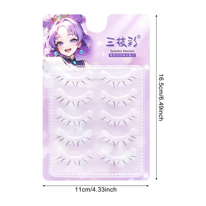 5 paires de faux cils inférieurs pour filles