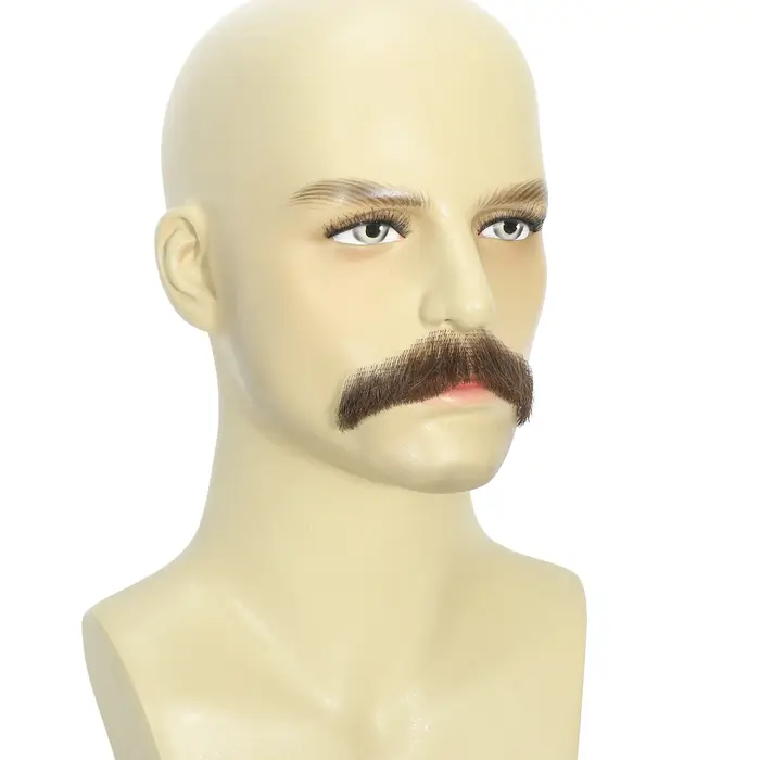 Moustache et barbe réalistes en cheveux humains pour hommes