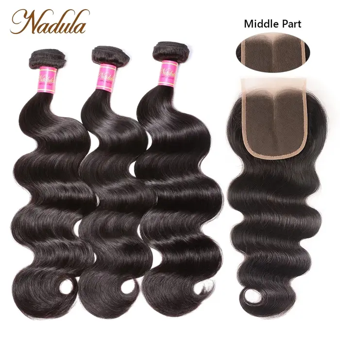 Tissage en lot Body Wave brésilien avec Closure – Nadula Hair, 4x4, Hd