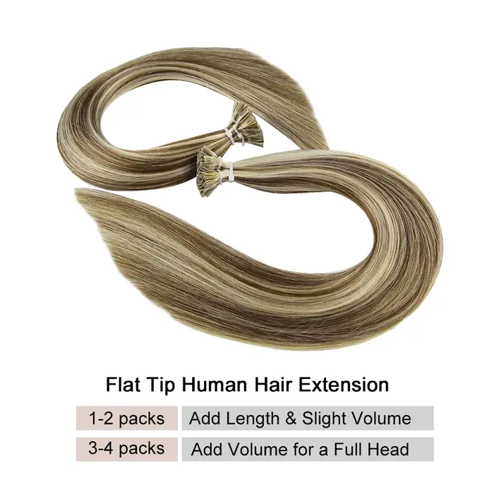 Nouvelle Extension de cheveux à pointe plate
