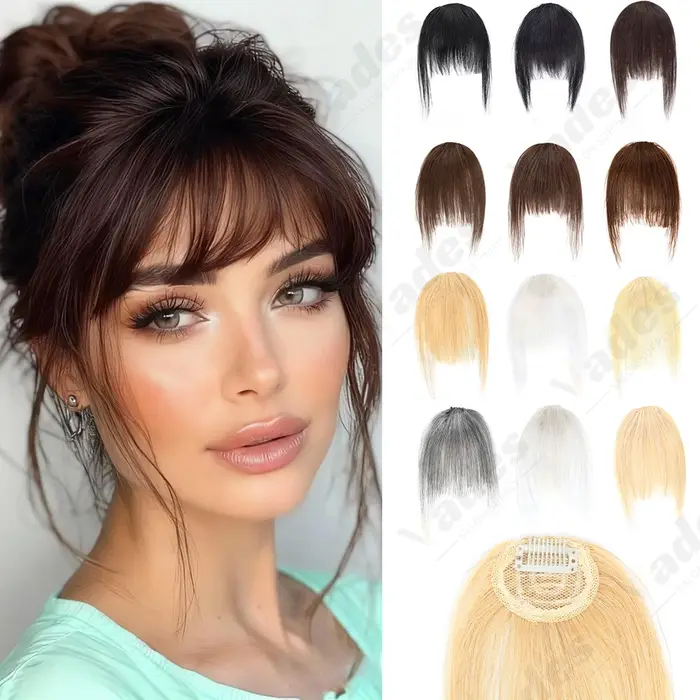 VADES Franges à clipser en cheveux naturels