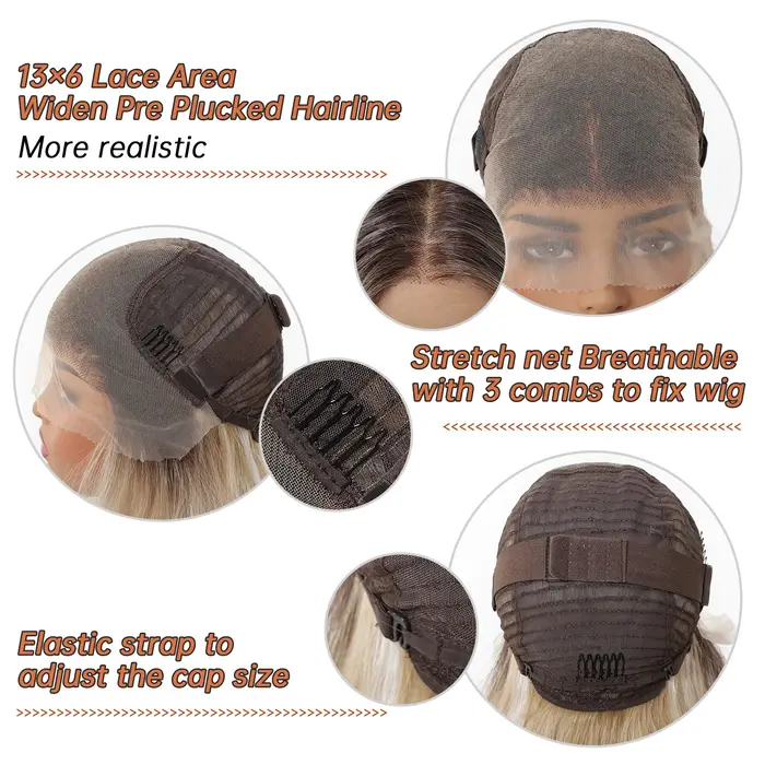 EASIHAIR – perruques synthétiques Lace Front HD ondulées longues pour femmes
