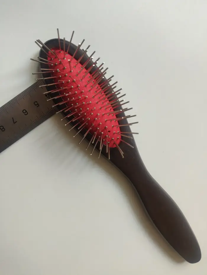 Peigne en acier avec manche en bois/peigne d'extension de cheveux
