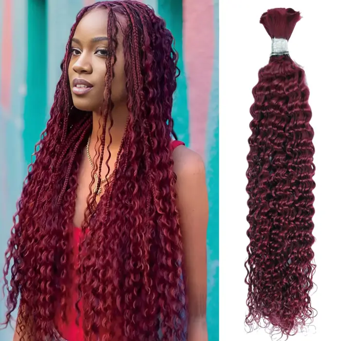 # Extensions de cheveux humains 100% naturels 99j Bourgogne pour tressage