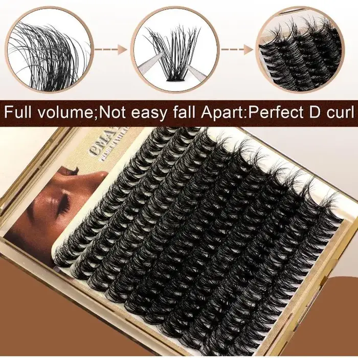 Clusters de cils épais et volumineux pour extension de cils DIY