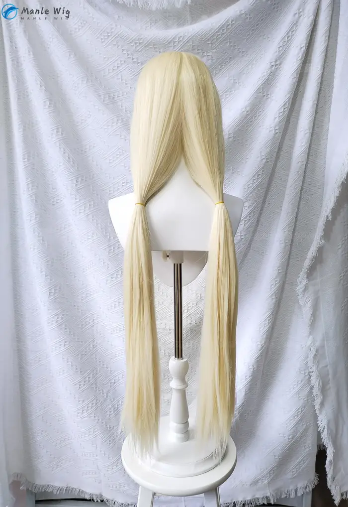 Anime Tsunade Cosplay perruque 100 cm longue droite Blonde style
