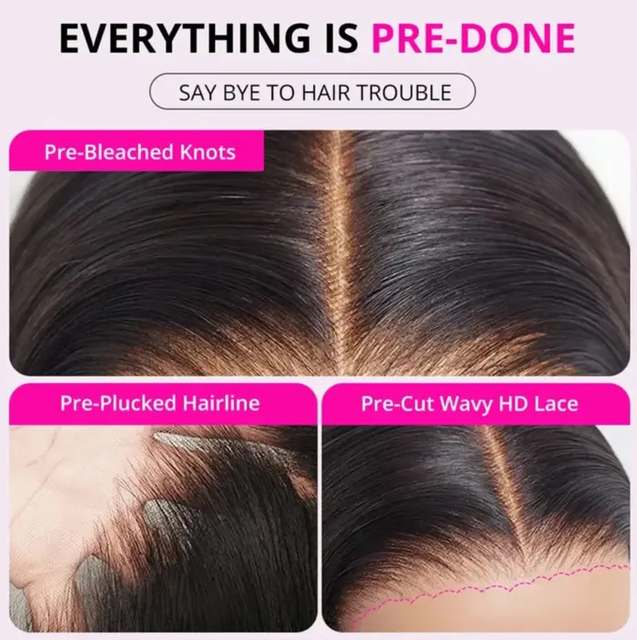 Perruques de cheveux humains bouclés crépus sans colle pré-découpés avec dentelle, pré-découpée, Wil