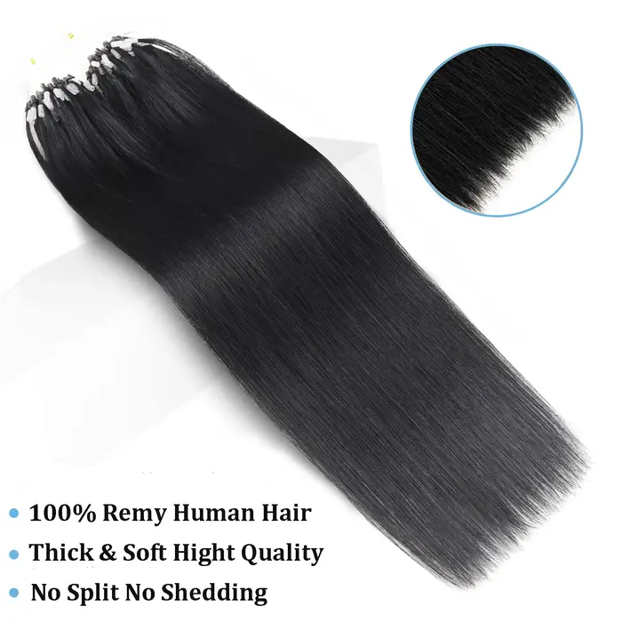 Extensions de cheveux humains droits pour femmes 100g ligne de pêche Extension