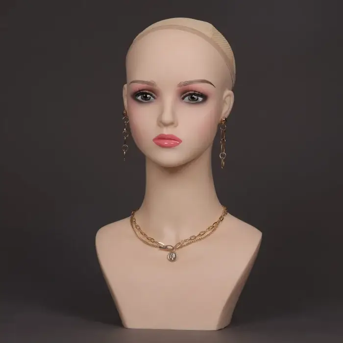 Tête de Mannequin avec Maquillage pour Perruques