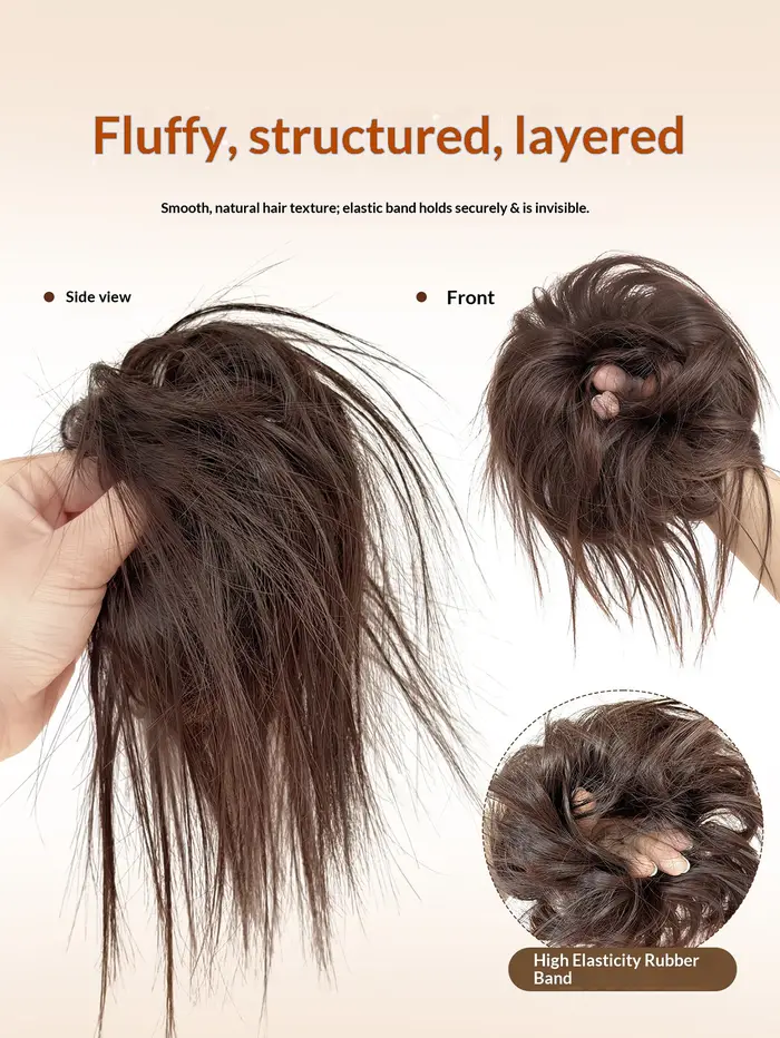 Nouvelle Postiche Synthétique Chignon Effet Désordonné