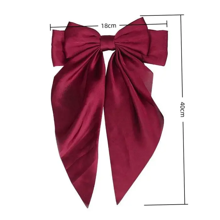 1PC Grande pince à cheveux coréenne en satin uni pour femmes et filles