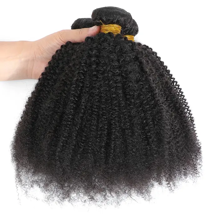Afro crépus bouclés paquets brésiliens 1/3 Afro crépus cheveux humains paquets affaire 8-24 "Extensions de cheveux bouclés armure de cheveux humains pour les femmes