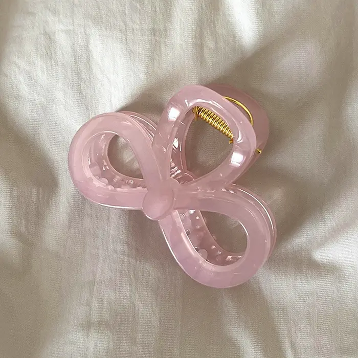 Pince à cheveux rose gelée pour fille, nouvelle pince requin haut de gamme, grande pince à café, pos