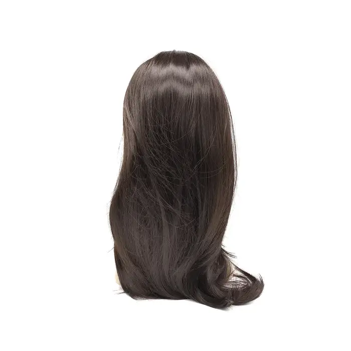 Perruque synthétique ondulée avec frange rideau et bandeau pour femme – Qualité supérieure pour usage quotidien