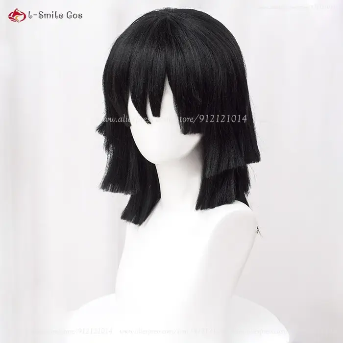 Perruque de Cosplay synthétique courte de 40cm