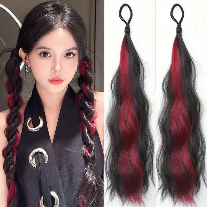 Perruque synthétique pour femmes blanches, extension de queue de cheval, accessoires de cheveux bouc