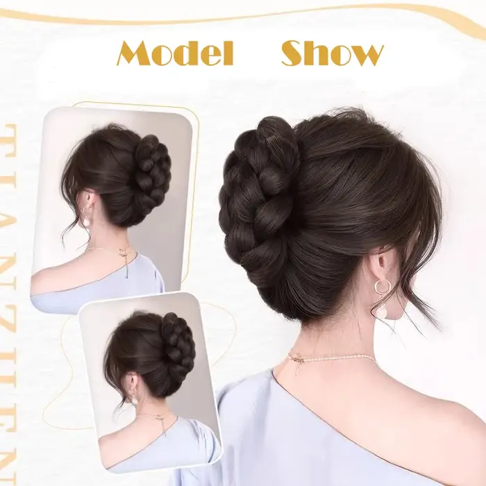 Chignon synthétique torsadé pour femme avec pince à cheveux