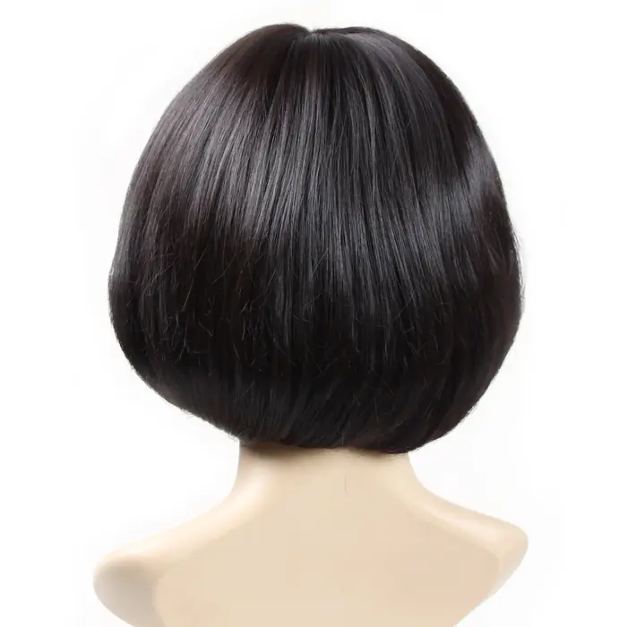 Perruque champignon Bob courte pour femmes à la mode avec boucles intérieures, fibre synthétique, sans dentelle, perruque complète