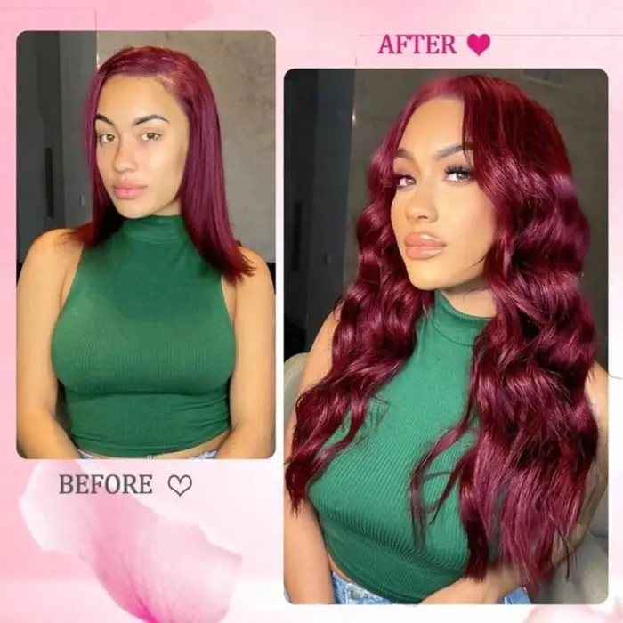 Extensions de cheveux à clips 99J Bourgogne