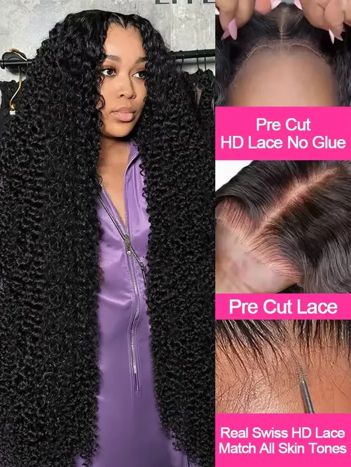 Perruque sans colle ondulée cheveux humains bouclés 13x6 13x4 Hd perruque frontale 200% 40 pouces pe