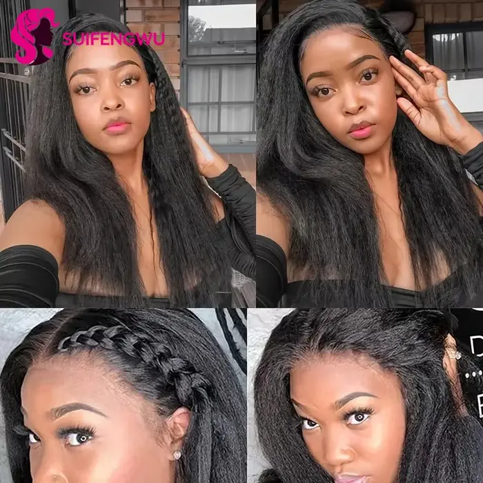 12A Kinky Straigh tssage Cheveux Humains Avec Fermeture 4X4 Closure Human Hair meche Tissages brésil