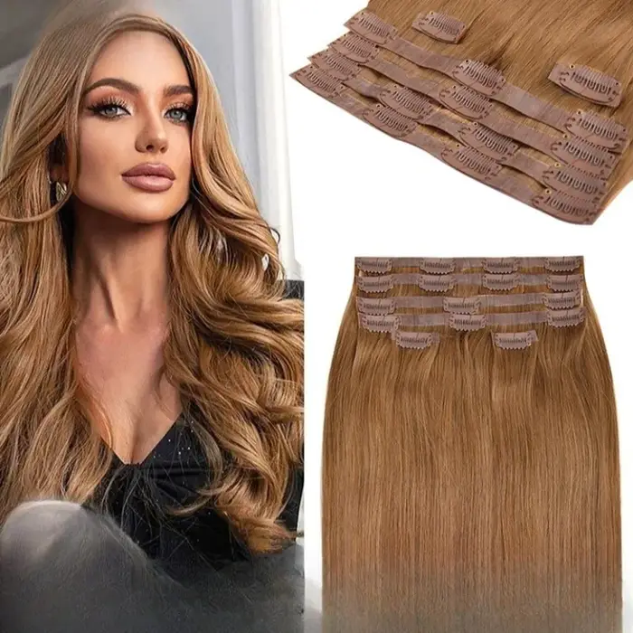 Clip en PU dans les extensions de cheveux humains # Perruques invisibles pour femmes