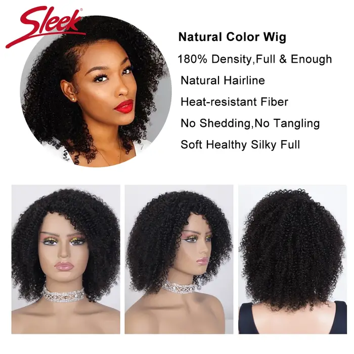 Élégant Afro crépus bouclés noir perruques de cheveux humains Ombre T1B/30 brésilien bouclés Machine