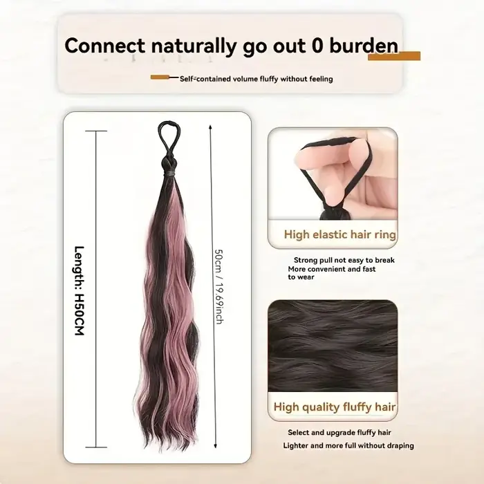 LUPU 2 pièces Extensions de queue de cheval cheveux longs-pièces