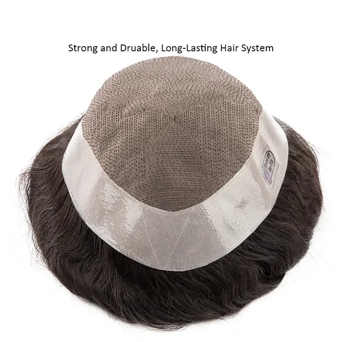 Perruque Toupet en Cheveux Naturels Mono Fin pour Homme