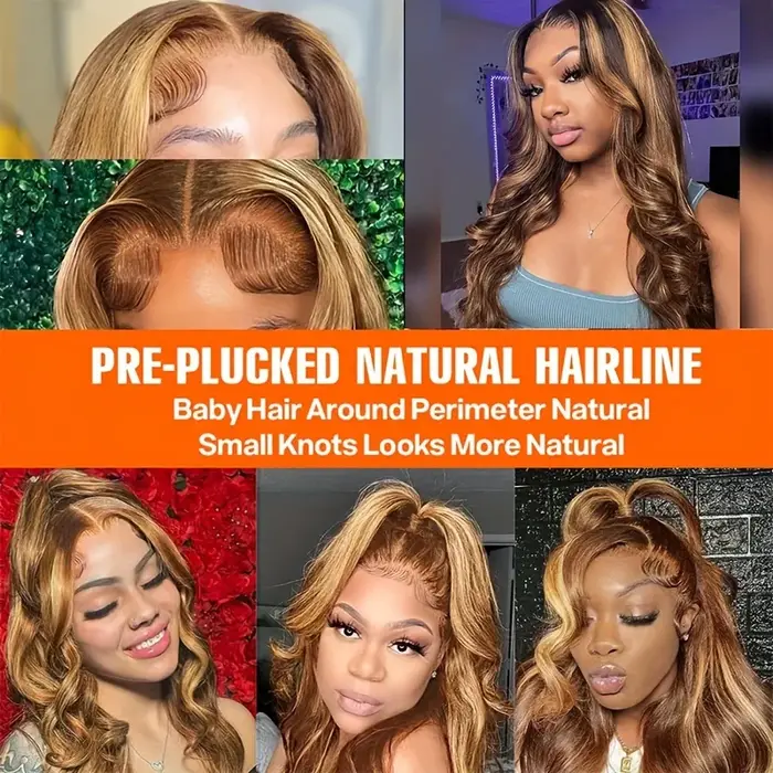Perruques Lace Front 13x4 Body Wave 1b30 Noir Brun, Perruque Lace Frontale HD 13x6 Cheveux Humains O