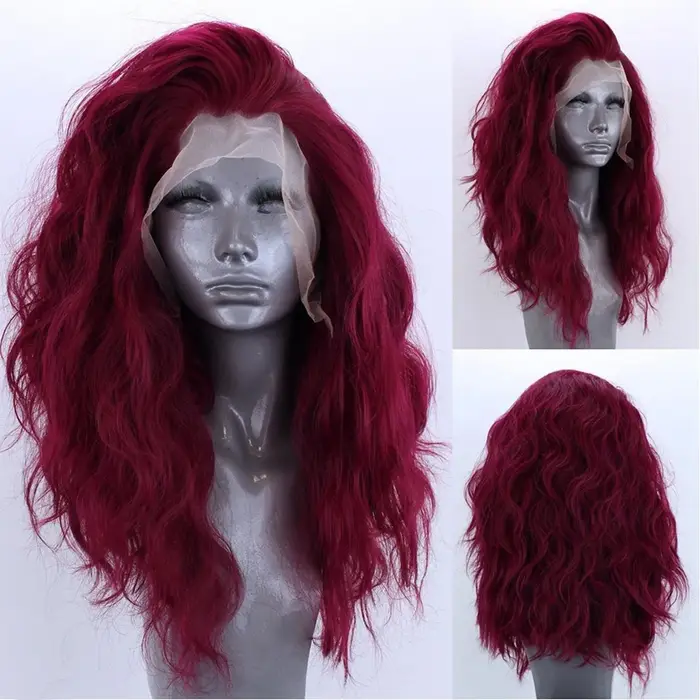 FANXITION – perruque synthétique Body Wave blanche