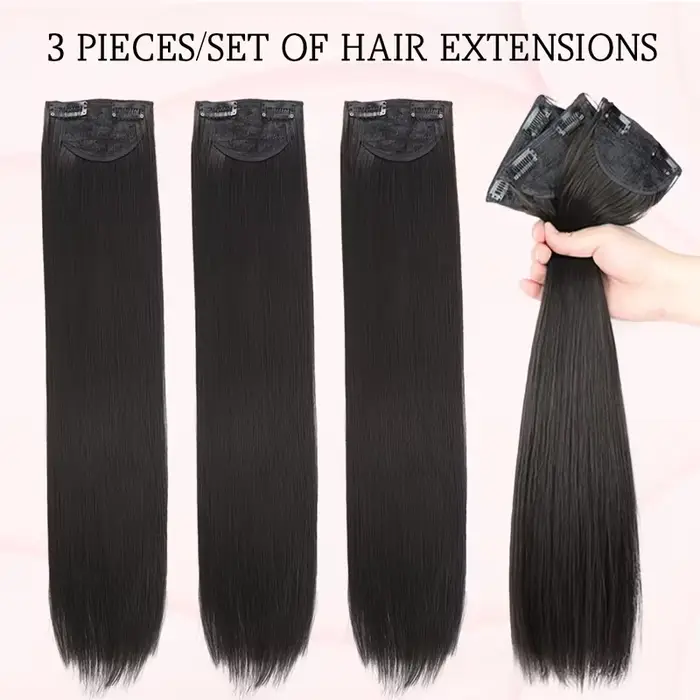 Extension capillaire synthétique longue et lisse de 24 pouces