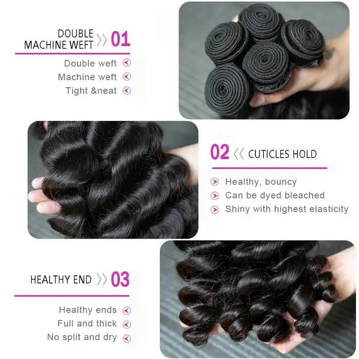 Extensions de cheveux humains bruts