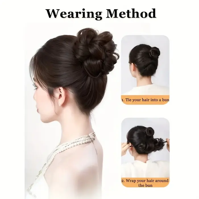 Extensions capillaires synthétiques à chignon auto-enroulement réglables pour augmenter le Volume des cheveux