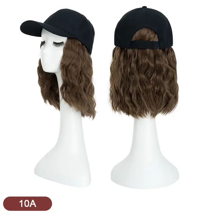 Benehair chapeau perruque pour femmes 8 pouces vague casquette de baseball perruque avec Extensions 