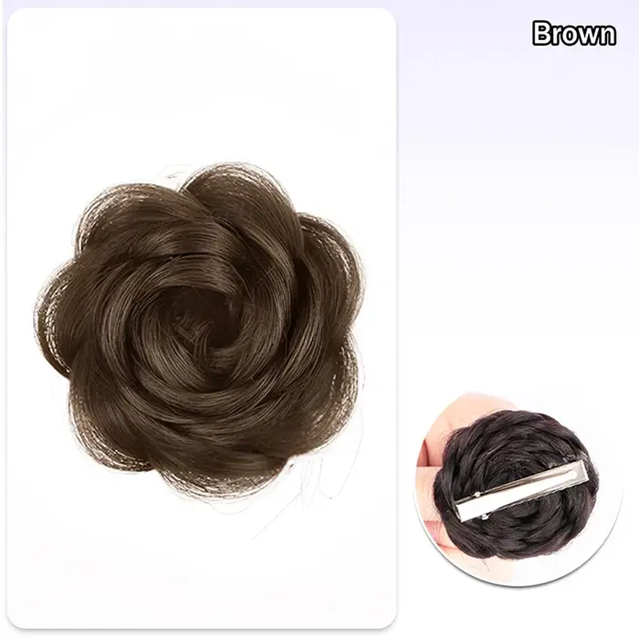 Postiche synthétique chignon avec pince à bec de canard