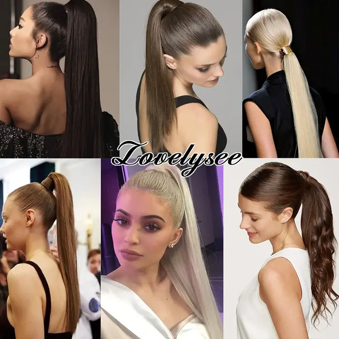 Cordon queue de cheval Extensions de cheveux humains 120G 160G droite Remy cheveux humains Blonde qu