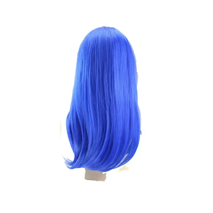 Perruque femme perruques droites perruque de cheveux synthétiques avec frange femme Cosplay perruques rouge bleu rose blanc vert Orange bordeaux marron