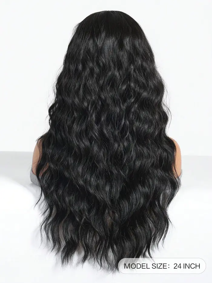 Perruque femme longue ondulée avec frange