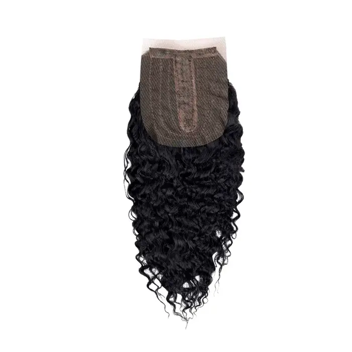 Lot de 4 mèches de cheveux synthétiques bouclés crépus avec closure 4x4