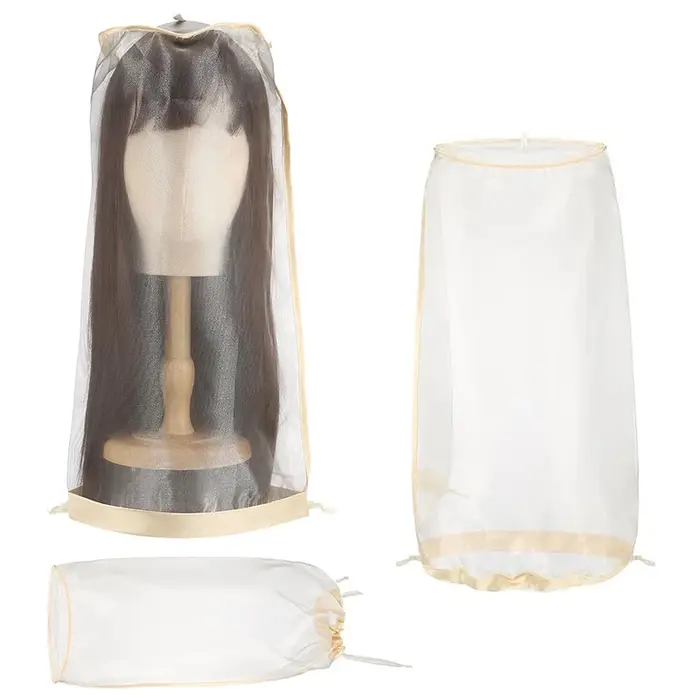 Sacs à perruque, rangement de perruque réglable pour plusieurs perruques avec cordon de serrage, sac