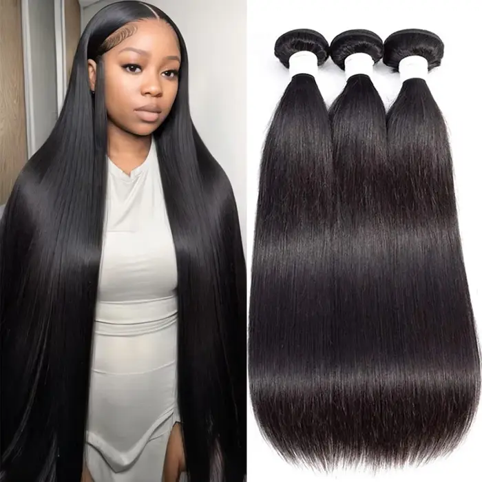 Extensions de cheveux brésiliens vierges Remy à double trame