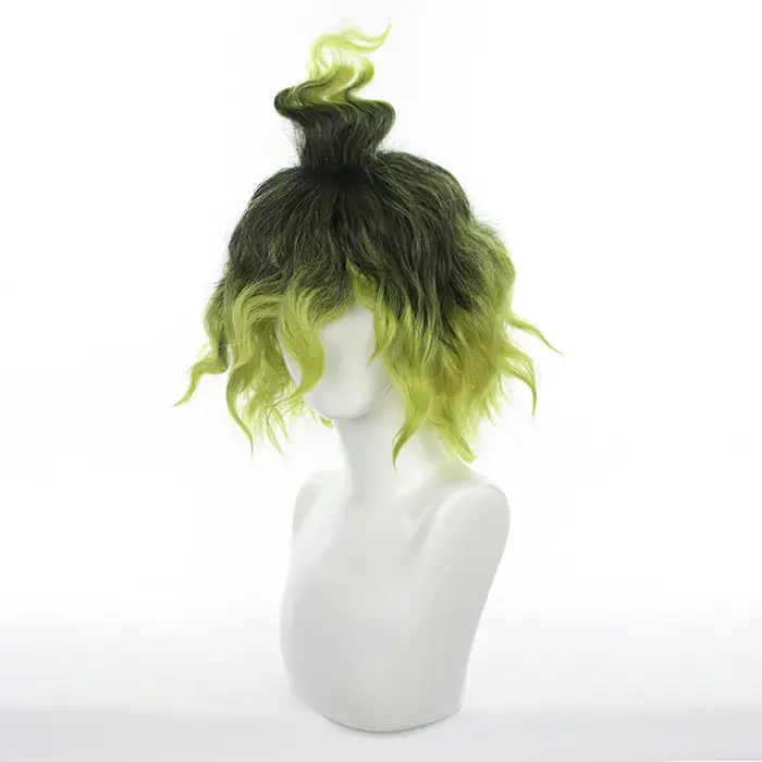 Gyutaro Shabana Cosplay perruque Daki frère noir vert cheveux bouclés Anime grade supérieure 6 perruques + bonnet